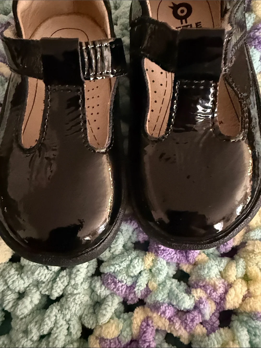 Girls' Black Patent T-Strap Dress Shoes